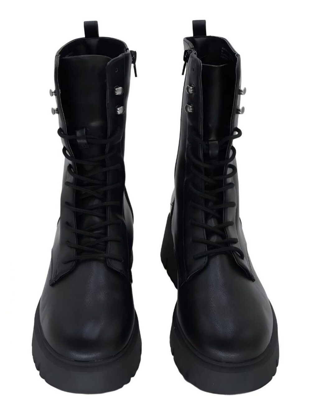 Madden Girl Maisey Lace-Up Combat Booties Black Chunky Sole US 9M - Picture 5 of 6